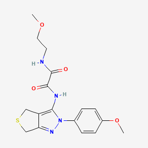 molecular formula C17H20N4O4S B2378755 N-(2-methoxyethyl)-N'-[2-(4-methoxyphenyl)-4,6-dihydrothieno[3,4-c]pyrazol-3-yl]oxamide CAS No. 900009-96-3