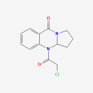 molecular formula C13H13ClN2O2 B2378757 4-(2-Chloroacetyl)-1,2,3,3a-tetrahydropyrrolo[2,1-b]quinazolin-9-one CAS No. 374704-04-8