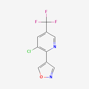 molecular formula C9H4ClF3N2O B2378763 3-Chloro-2-(4-isoxazolyl)-5-(trifluoromethyl)pyridine CAS No. 246022-17-3