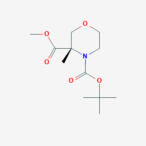 molecular formula C12H21NO5 B2378773 (S)-4-Tert-butyl 3-methyl 3-methylmorpholine-3,4-dicarboxylate CAS No. 1433222-91-3