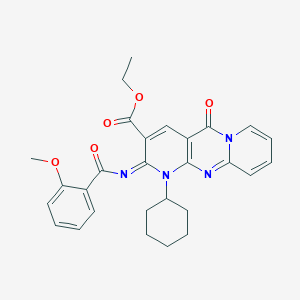 B2378779 (Z)-ethyl 1-cyclohexyl-2-((2-methoxybenzoyl)imino)-5-oxo-2,5-dihydro-1H-dipyrido[1,2-a:2',3'-d]pyrimidine-3-carboxylate CAS No. 534579-27-6