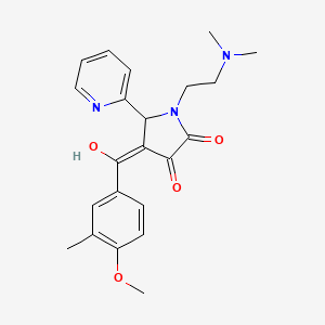 molecular formula C22H25N3O4 B2378795 1-(2-(dimethylamino)ethyl)-3-hydroxy-4-(4-methoxy-3-methylbenzoyl)-5-(pyridin-2-yl)-1H-pyrrol-2(5H)-one CAS No. 618878-02-7