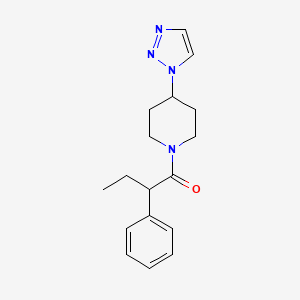 molecular formula C17H22N4O B2378796 1-(4-(1H-1,2,3-triazol-1-yl)piperidin-1-yl)-2-phenylbutan-1-one CAS No. 1798519-44-4