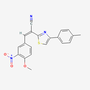 molecular formula C20H15N3O3S B2378807 (Z)-3-(4-甲氧基-3-硝基苯基)-2-(4-(对甲苯基)噻唑-2-基)丙烯腈 CAS No. 476673-55-9