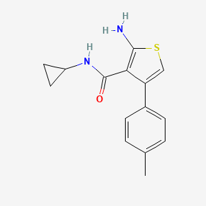 molecular formula C15H16N2OS B2378808 2-氨基-N-环丙基-4-(4-甲基苯基)噻吩-3-甲酰胺 CAS No. 590356-72-2
