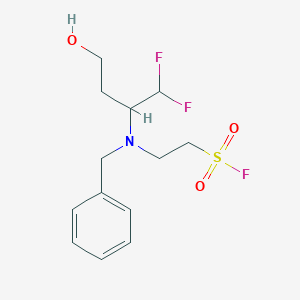 molecular formula C13H18F3NO3S B2378811 2-[Benzyl-(1,1-difluoro-4-hydroxybutan-2-yl)amino]ethanesulfonyl fluoride CAS No. 2411271-51-5