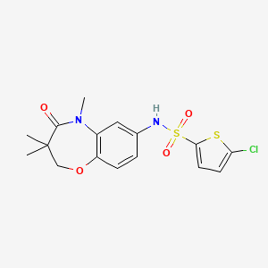 molecular formula C16H17ClN2O4S2 B2378812 5-氯-N-(3,3,5-三甲基-4-氧代-2,3,4,5-四氢苯并[b][1,4]恶杂环庚-7-基)噻吩-2-磺酰胺 CAS No. 921908-58-9