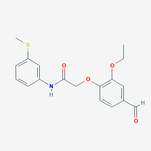 molecular formula C18H19NO4S B2378816 2-(2-乙氧基-4-甲酰基苯氧基)-N-[3-(甲硫基)苯基]乙酰胺 CAS No. 591723-60-3