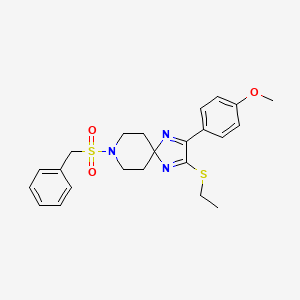 molecular formula C23H27N3O3S2 B2378837 8-(苄基磺酰基)-2-(乙硫基)-3-(4-甲氧基苯基)-1,4,8-三氮杂螺[4.5]癸-1,3-二烯 CAS No. 932496-76-9