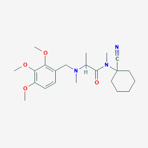 molecular formula C22H33N3O4 B2378890 N-(1-cyanocyclohexyl)-N-methyl-2-{methyl[(2,3,4-trimethoxyphenyl)methyl]amino}propanamide CAS No. 1252058-07-3