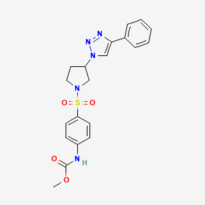 methyl (4-((3-(4-phenyl-1H-1,2,3-triazol-1-yl)pyrrolidin-1-yl)sulfonyl)phenyl)carbamate