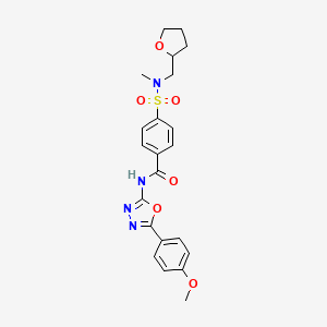 N-(5-(4-methoxyphenyl)-1,3,4-oxadiazol-2-yl)-4-(N-methyl-N-((tetrahydrofuran-2-yl)methyl)sulfamoyl)benzamide