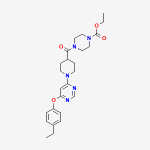 molecular formula C25H33N5O4 B2378913 Ethyl 4-{1-[6-(4-ethylphenoxy)pyrimidin-4-yl]piperidine-4-carbonyl}piperazine-1-carboxylate CAS No. 1115923-06-2