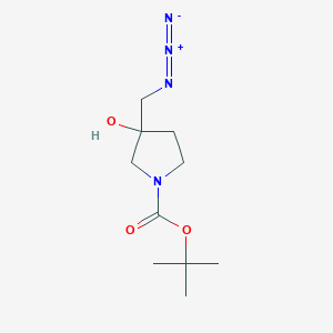 molecular formula C10H18N4O3 B2378921 Tert-butyl 3-(azidomethyl)-3-hydroxypyrrolidine-1-carboxylate CAS No. 1673553-77-9