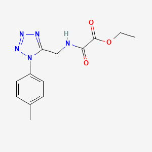 molecular formula C13H15N5O3 B2378929 ethyl 2-oxo-2-(((1-(p-tolyl)-1H-tetrazol-5-yl)methyl)amino)acetate CAS No. 921166-34-9