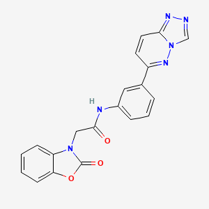 molecular formula C20H14N6O3 B2378943 N-(3-([1,2,4]triazolo[4,3-b]pyridazin-6-yl)phenyl)-2-(2-oxobenzo[d]oxazol-3(2H)-yl)acetamide CAS No. 1207059-45-7
