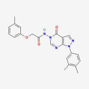 molecular formula C22H21N5O3 B2379014 N-(1-(3,4-dimethylphenyl)-4-oxo-1H-pyrazolo[3,4-d]pyrimidin-5(4H)-yl)-2-(m-tolyloxy)acetamide CAS No. 899738-46-6