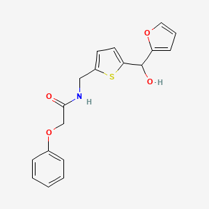 molecular formula C18H17NO4S B2379040 N-((5-(furan-2-yl(hydroxy)methyl)thiophen-2-yl)methyl)-2-phenoxyacetamide CAS No. 1795442-19-1