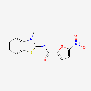 molecular formula C13H9N3O4S B2379051 N-(3-methyl-2,3-dihydro-1,3-benzothiazol-2-ylidene)-5-nitrofuran-2-carboxamide CAS No. 865545-68-2