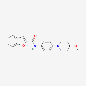 molecular formula C21H22N2O3 B2379052 N-[4-(4-METHOXYPIPERIDIN-1-YL)PHENYL]-1-BENZOFURAN-2-CARBOXAMIDE CAS No. 1798037-30-5