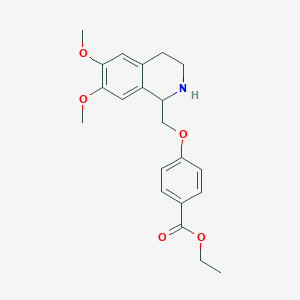 molecular formula C21H25NO5 B2379058 Ethyl 4-[(6,7-dimethoxy-1,2,3,4-tetrahydroisoquinolin-1-yl)methoxy]benzoate CAS No. 865546-42-5