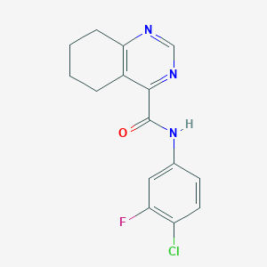 molecular formula C15H13ClFN3O B2379062 N-(4-Chloro-3-fluorophenyl)-5,6,7,8-tetrahydroquinazoline-4-carboxamide CAS No. 2415541-37-4