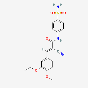 molecular formula C19H19N3O5S B2379068 (E)-2-cyano-3-(3-ethoxy-4-methoxyphenyl)-N-(4-sulfamoylphenyl)prop-2-enamide CAS No. 333307-25-8