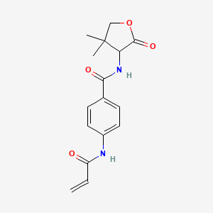 molecular formula C16H18N2O4 B2379077 N-(4,4-Dimethyl-2-oxooxolan-3-yl)-4-(prop-2-enoylamino)benzamide CAS No. 2361667-56-1