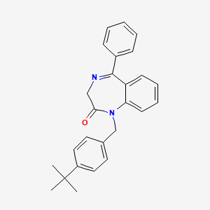 molecular formula C26H26N2O B2379083 1-[4-(tert-butyl)benzyl]-5-phenyl-1,3-dihydro-2H-1,4-benzodiazepin-2-one CAS No. 866010-27-7