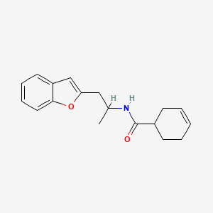 molecular formula C18H21NO2 B2379092 N-[1-(1-benzofuran-2-yl)propan-2-yl]cyclohex-3-ene-1-carboxamide CAS No. 2034380-17-9