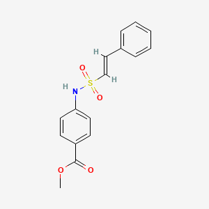 molecular formula C16H15NO4S B2379141 METHYL 4-[(E)-2-PHENYLETHENESULFONAMIDO]BENZOATE CAS No. 497211-84-4