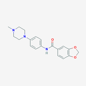 molecular formula C19H21N3O3 B237917 N-[4-(4-methylpiperazin-1-yl)phenyl]-1,3-benzodioxole-5-carboxamide 