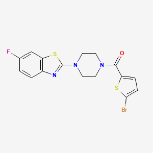 molecular formula C16H13BrFN3OS2 B2379191 (5-Bromothiophen-2-yl)(4-(6-fluorobenzo[d]thiazol-2-yl)piperazin-1-yl)methanone CAS No. 897472-51-4