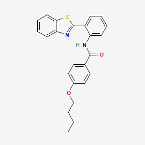 molecular formula C24H22N2O2S B2379195 N-[2-(1,3-benzothiazol-2-yl)phenyl]-4-butoxybenzamide CAS No. 307326-06-3