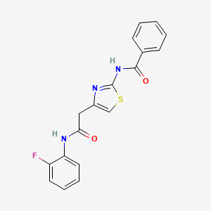 N-(4-(2-((2-fluorophenyl)amino)-2-oxoethyl)thiazol-2-yl)benzamide