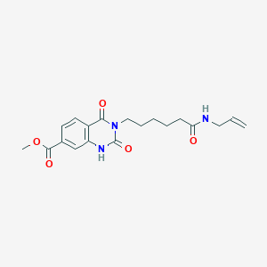 molecular formula C19H23N3O5 B2379210 methyl 2,4-dioxo-3-[6-oxo-6-(prop-2-enylamino)hexyl]-1H-quinazoline-7-carboxylate CAS No. 896384-81-9