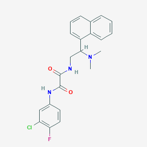 molecular formula C22H21ClFN3O2 B2379211 N1-(3-chloro-4-fluorophenyl)-N2-(2-(dimethylamino)-2-(naphthalen-1-yl)ethyl)oxalamide CAS No. 941977-09-9