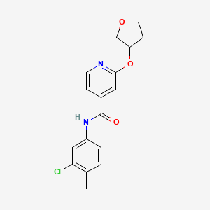 molecular formula C17H17ClN2O3 B2379214 N-(3-chloro-4-methylphenyl)-2-(oxolan-3-yloxy)pyridine-4-carboxamide CAS No. 1904081-73-7
