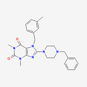 8-(4-benzylpiperazin-1-yl)-1,3-dimethyl-7-(3-methylbenzyl)-1H-purine-2,6(3H,7H)-dione