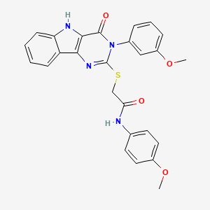 N-(4-methoxyphenyl)-2-[[3-(3-methoxyphenyl)-4-oxo-5H-pyrimido[5,4-b]indol-2-yl]sulfanyl]acetamide
