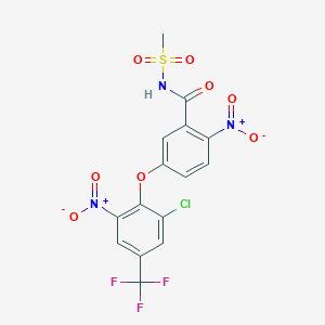 5-[2-Chloro-6-nitro-4-(trifluoromethyl)phenoxy]-N-methylsulfonyl-2-nitrobenzamide
