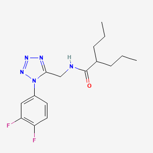 N-((1-(3,4-difluorophenyl)-1H-tetrazol-5-yl)methyl)-2-propylpentanamide