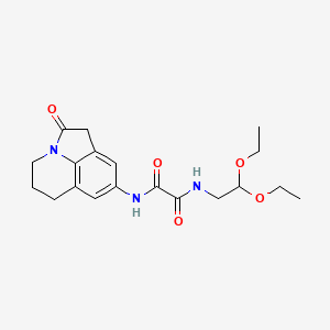 molecular formula C19H25N3O5 B2379234 N1-(2,2-diethoxyethyl)-N2-(2-oxo-2,4,5,6-tetrahydro-1H-pyrrolo[3,2,1-ij]quinolin-8-yl)oxalamide CAS No. 898411-31-9