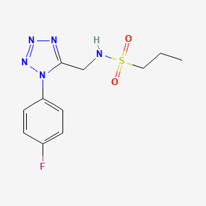 molecular formula C11H14FN5O2S B2379235 N-((1-(4-fluorophenyl)-1H-tetrazol-5-yl)methyl)propane-1-sulfonamide CAS No. 920469-48-3