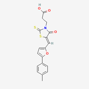 (Z)-3-(4-oxo-2-thioxo-5-((5-(p-tolyl)furan-2-yl)methylene)thiazolidin-3-yl)propanoic acid