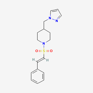 (E)-4-((1H-pyrazol-1-yl)methyl)-1-(styrylsulfonyl)piperidine