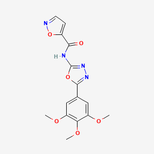 molecular formula C15H14N4O6 B2379269 N-[5-(3,4,5-trimethoxyphenyl)-1,3,4-oxadiazol-2-yl]-1,2-oxazole-5-carboxamide CAS No. 941913-71-9
