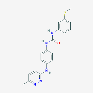 molecular formula C19H19N5OS B2379299 1-(4-((6-Methylpyridazin-3-yl)amino)phenyl)-3-(3-(methylthio)phenyl)urea CAS No. 1170436-97-1