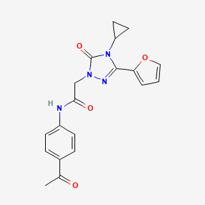 N-(4-acetylphenyl)-2-(4-cyclopropyl-3-(furan-2-yl)-5-oxo-4,5-dihydro-1H-1,2,4-triazol-1-yl)acetamide