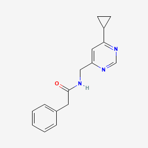 molecular formula C16H17N3O B2379317 N-[(6-cyclopropylpyrimidin-4-yl)methyl]-2-phenylacetamide CAS No. 2177060-19-2